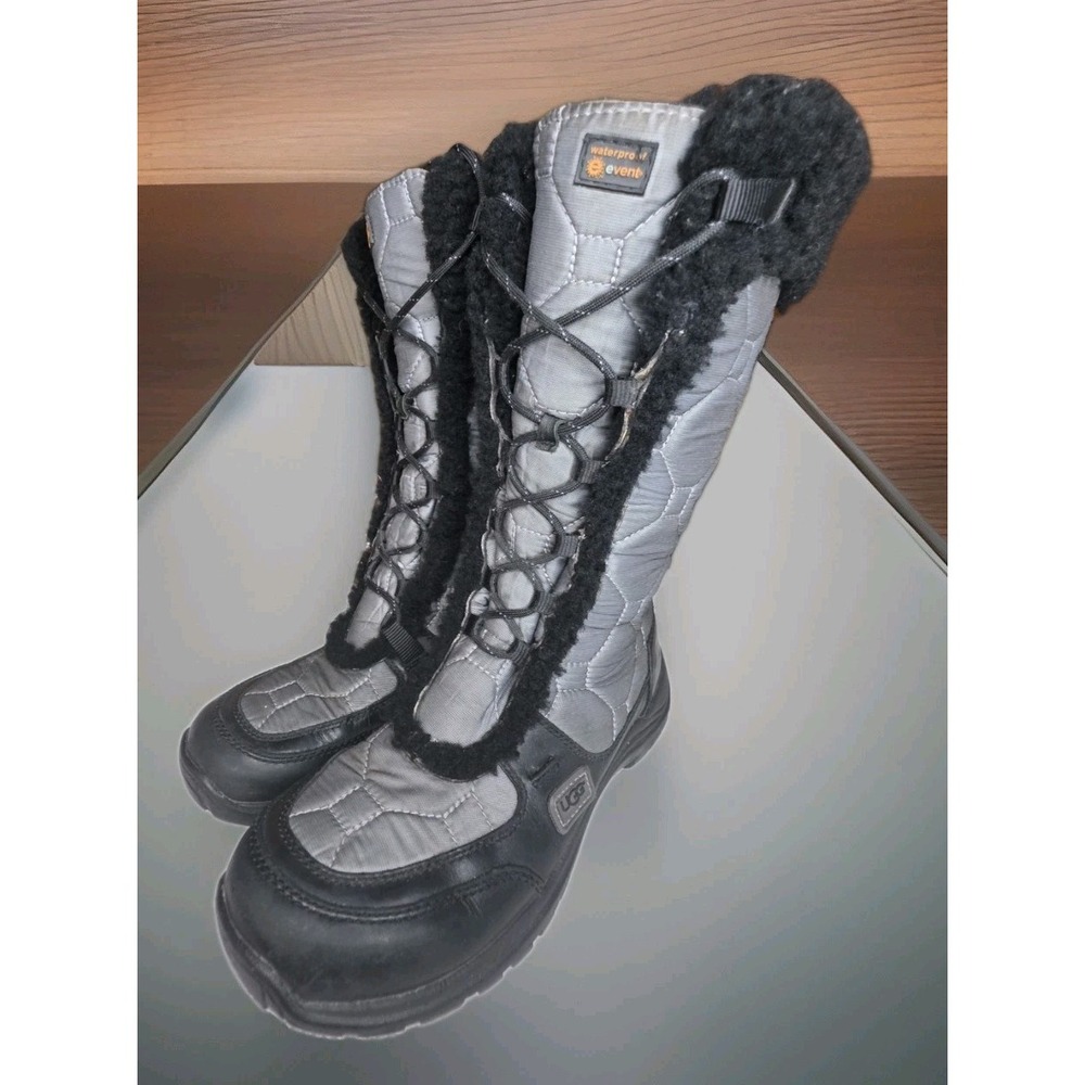 UGG Australia Adirondack Tall Silver Black Waterproof eVent Vibram Boots